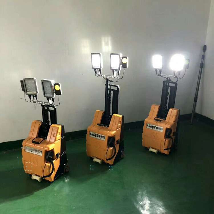 户外施工检修照明灯1.9米升降式移动照明系统2*27W工作灯