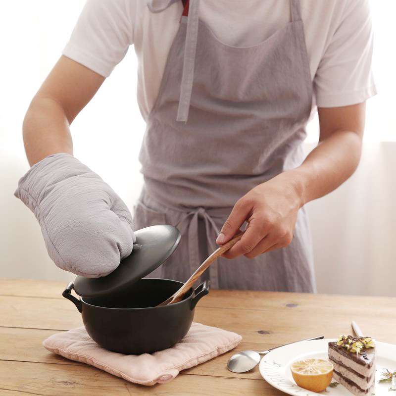 纯色围裙日式素色棉质小清新带口袋可调节厨房薄款成人围裙