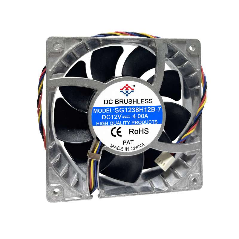 12038 12CM12V4APWM调速金属铝框电源电脑机箱机柜暴力散热风扇