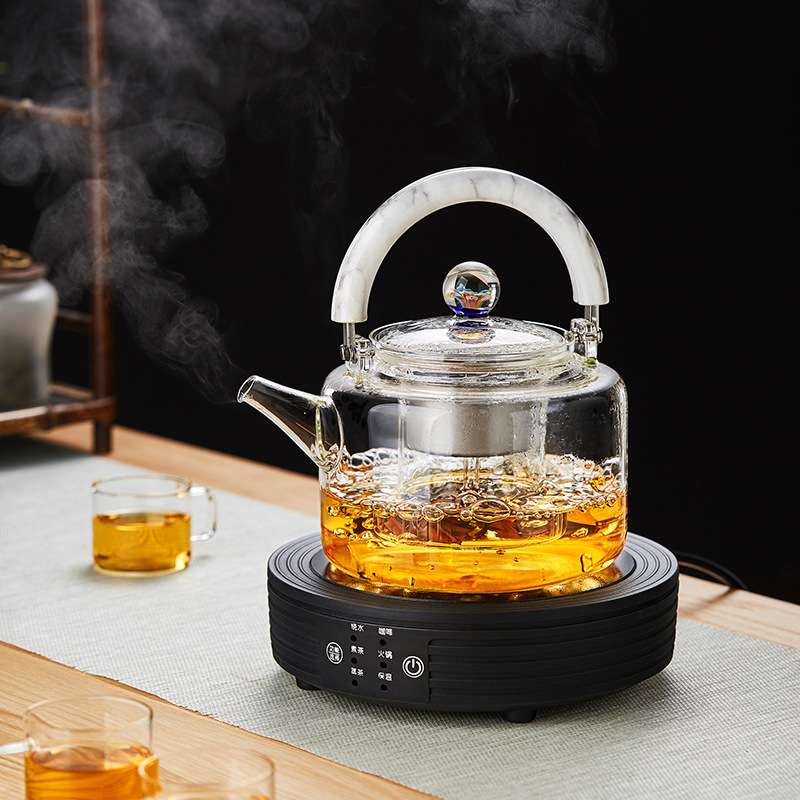 新羽手工玻璃煮茶壶养生泡茶壶磁吸式壶耐高温玻璃加厚分离蒸茶壶