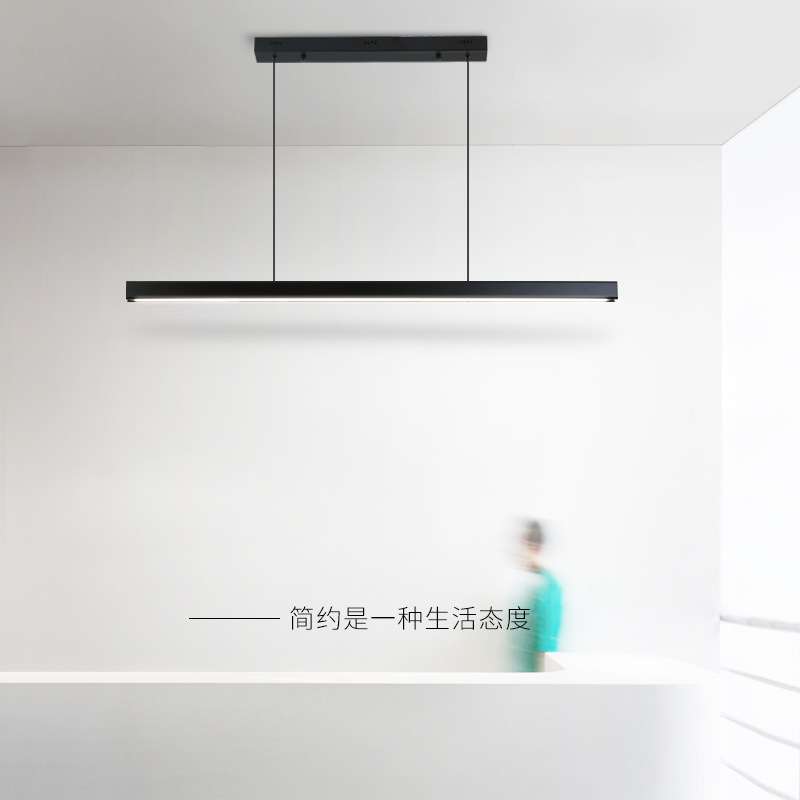 客厅吊灯现代简约设计师办公室一字led北欧简单餐桌吧台长条灯具