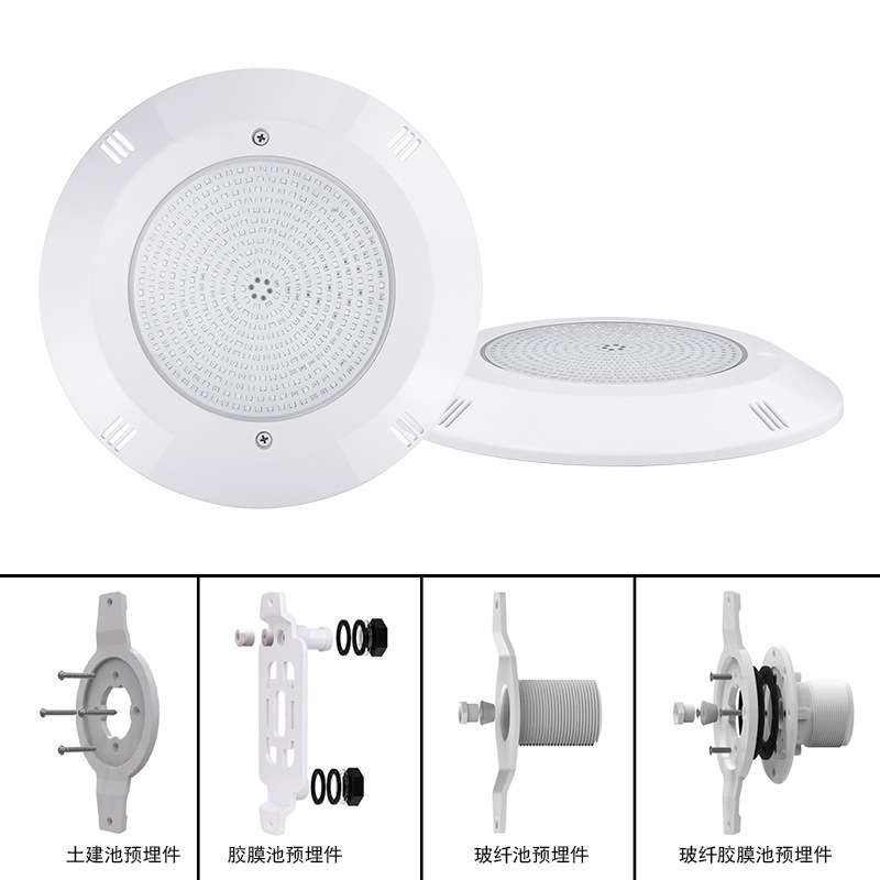 挂壁式灯具玻纤胶膜泳池水下明装灯ABS外壳景观照明水底LED灯厂家