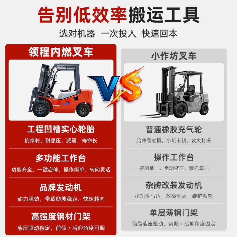跨境柴油叉车2吨3吨5吨四轮座驾式燃油叉车液压升降搬运内燃叉车