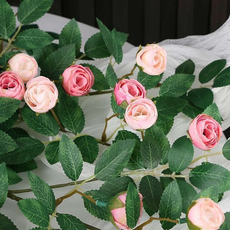 加世仿真玫瑰花藤仿生墙面遮挡壁挂墙上装饰绿植假花藤条墙壁挂花