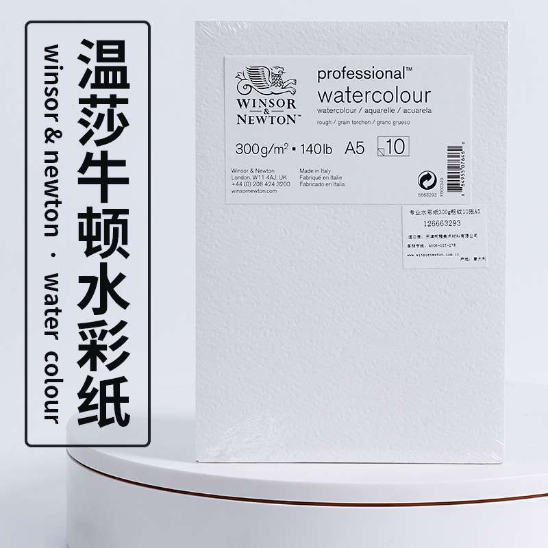 温莎牛顿艺术家级专业水彩纸半对开全棉A5木浆300g640克水彩纸