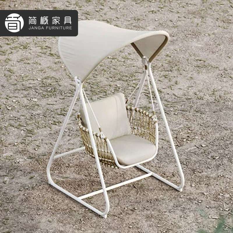 户外别墅秋千庭院摇椅花园藤编吊篮椅露天阳台带棚摇椅民宿秋千椅