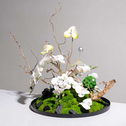 匠十三 新中式仿真绿植花艺酒店大堂桌面装饰品售楼处客厅装饰品