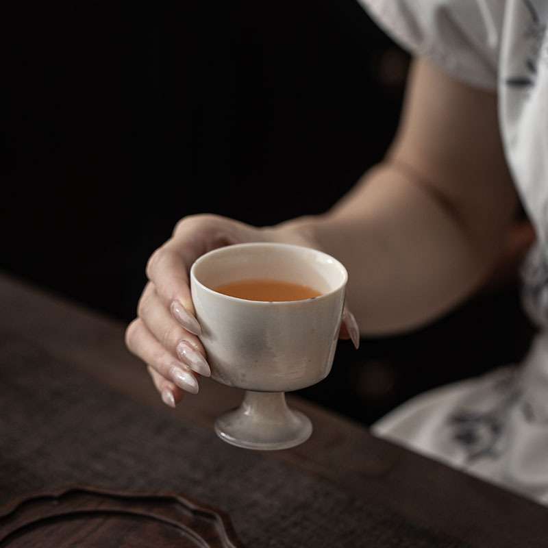 水墨志野隐山杯中式复古主人杯家用陶瓷品茗杯个人专用功夫喝茶杯