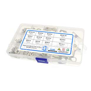 跨境220pcs装sc系列窥口接线铜管连接器端子SC4-SC25热缩管铜鼻子
