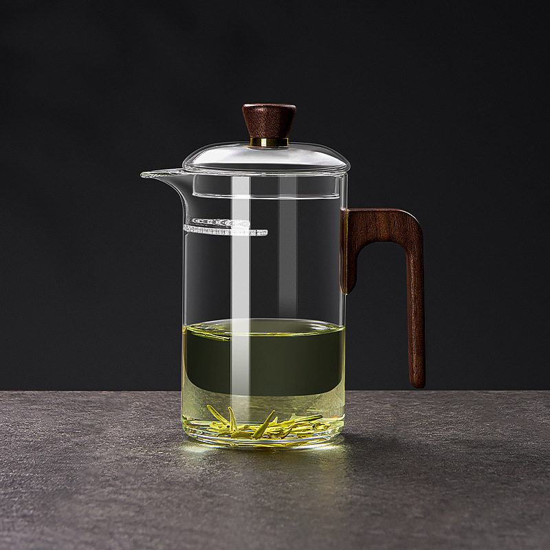 泡茶壶玻璃耐高温沏茶壶绿茶泡茶器煮红茶茶漏一体月牙公道杯