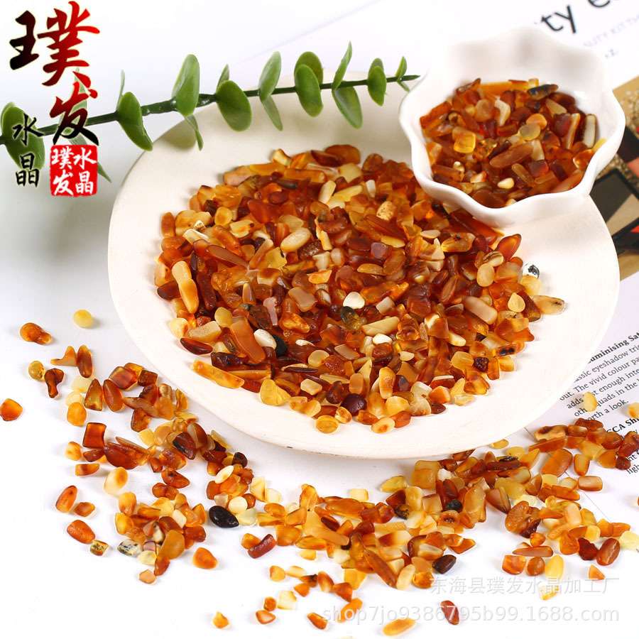 天然蜜蜡碎石 琥珀原石颗粒打磨 供佛修曼扎宝石