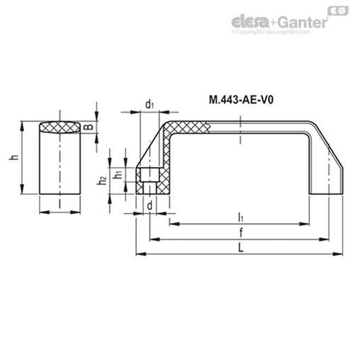 Elesa Ganter伊莉莎冈特 M.443 AE-V0 桥式手柄高科技聚合体