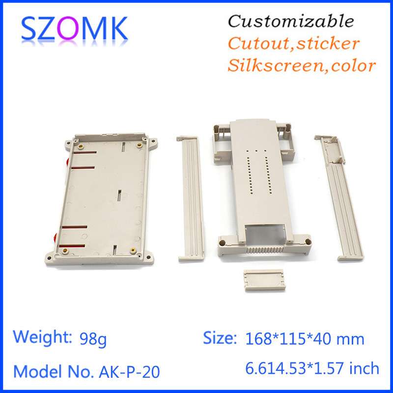 SZOMK导轨控制外壳P20塑料材外壳PLC工控盒仪表壳体168*115*40