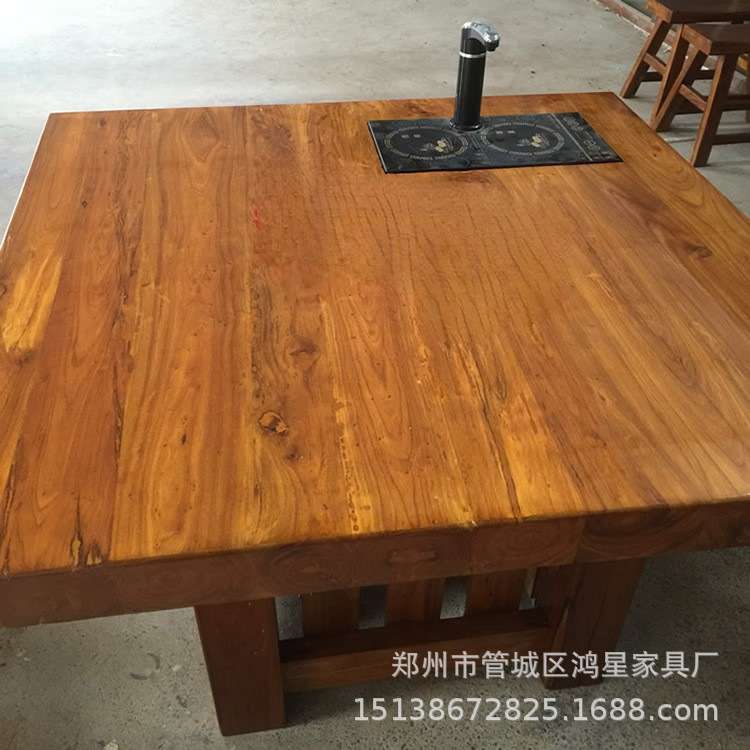 厂家直销茶桌 实木家具 老榆木餐桌 休闲咖啡茶桌茶台