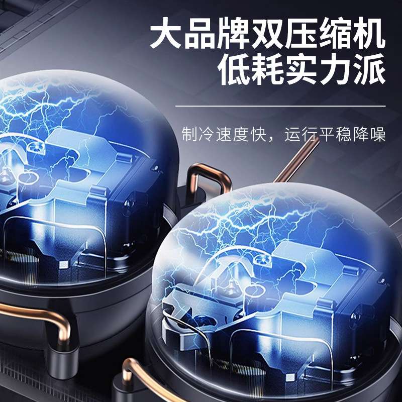 跨境厨房保鲜柜大容量蔬菜冻肉柜立式冷藏冷冻冰箱多功能制冷设备