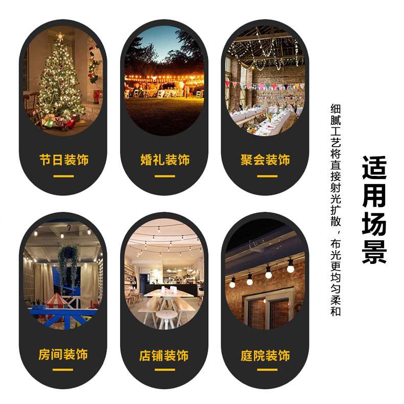 跨境圣诞节日灯串LED发光圣诞老人圣诞雪人灯串场景布置房间彩灯
