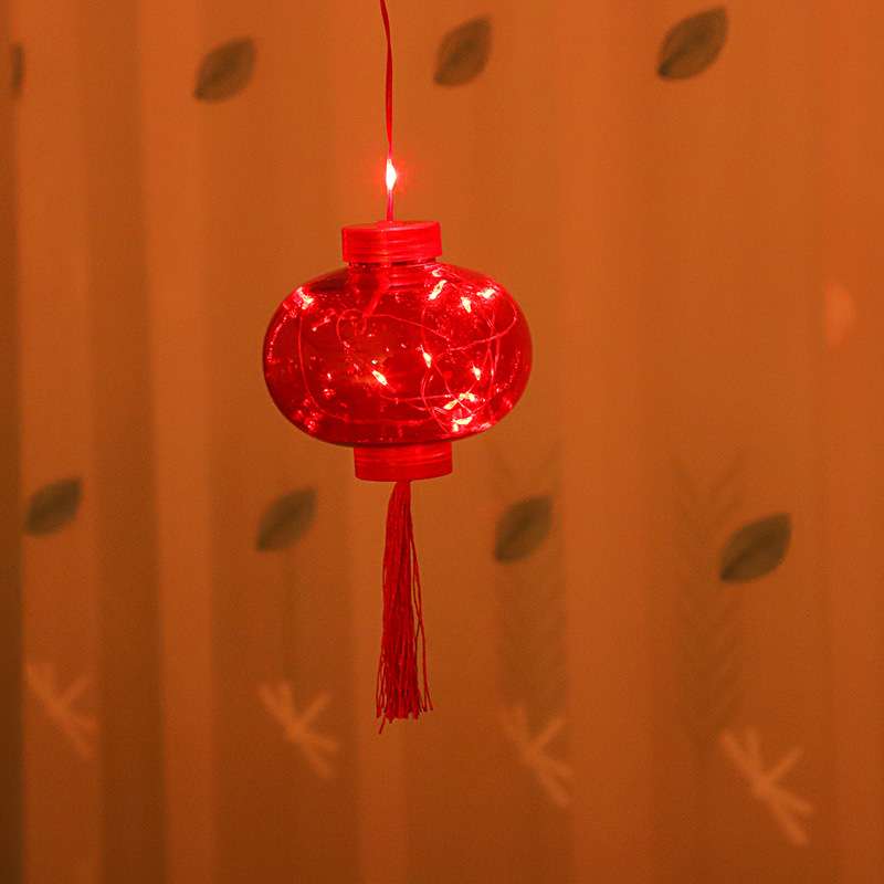 LED红灯笼窗帘灯新年装饰灯串新年过节元旦元宵节日家用喜庆布置