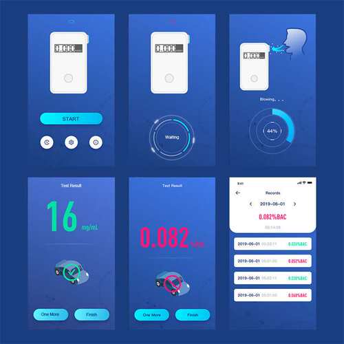 Fuel Cell Keychain Breath Alcohol Tester, App-Enabled