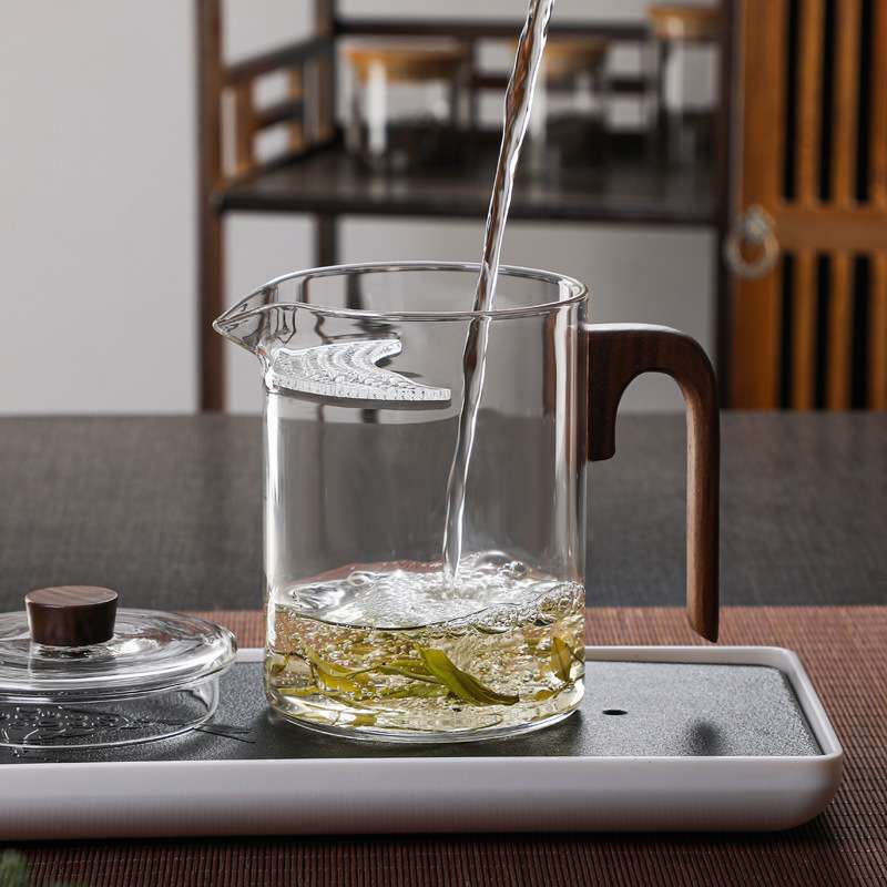 玻璃泡茶壶月牙过滤冲茶器高档家用泡绿茶专用茶具花茶沏茶公道杯