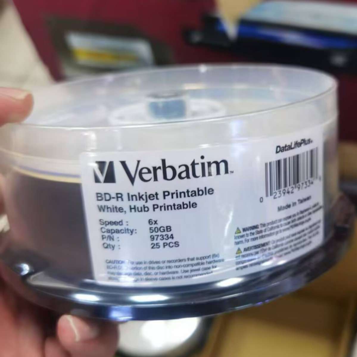Verbatim/威宝BD-R 6X 50GB蓝光刻录盘可打印档案级25片P/N 97334