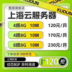 上海BGP动态多线主机租用大带宽国内轻量云服务器独立IP远程桌面