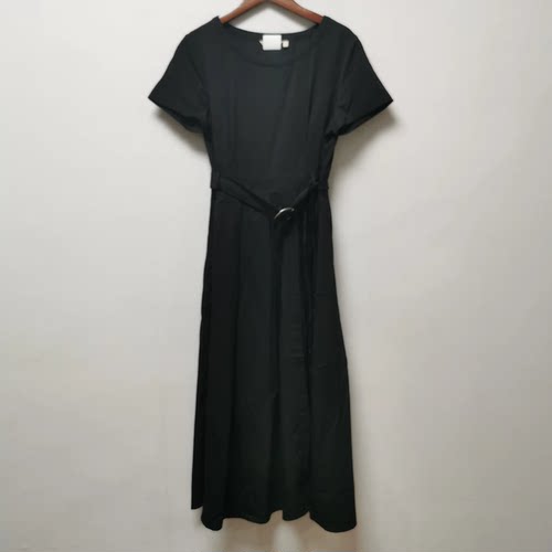 福利艺系列撤柜女装夏季时尚百搭田园显瘦简约长款腰带连衣裙L172
