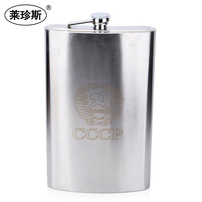 包邮128盎司加大加厚酒壶不锈钢烈酒壶可携式随身带皮套可装7.2斤