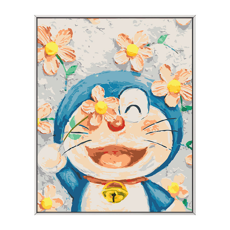 数字油画diy油彩画儿童卡通动漫手工填充填色小尺寸治愈装饰画