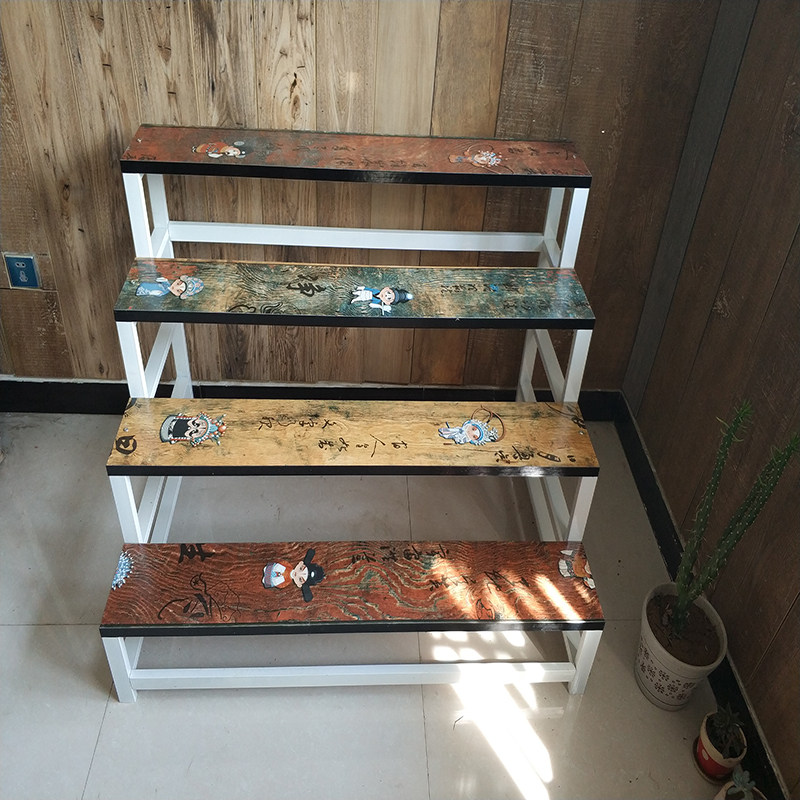 加宽梯形铁艺置物架花店花架手捧花多层多肉花盆阶梯式盆栽植物架