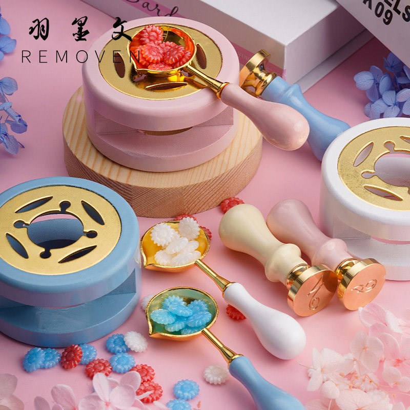 复古火漆印章勺子融化封蜡手账不锈钢火漆勺火漆蜡火漆熔炉工具图片