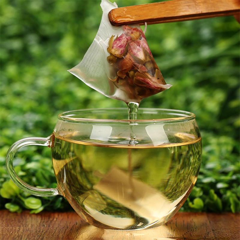 1000个5.8*7cm带标尼龙三角泡茶袋花茶包一次性茶包袋 茶袋泡茶