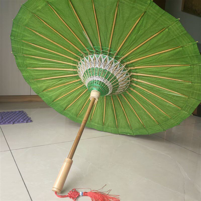 老式油纸伞绿色防雨实用桐油油纸伞素色伞拍照跳舞摄影婚庆道具伞