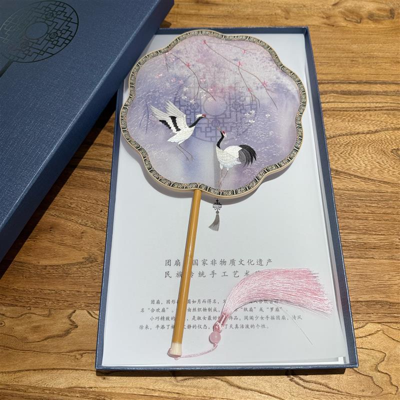 苏绣纯手工双面绣团扇扇子古风女中式中国风汉服配件宫廷团扇礼品