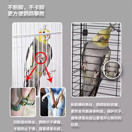 虎皮鹦鹉鸟笼玄凤牡丹文鸟绣眼大号别墅鸟笼子金属观赏笼