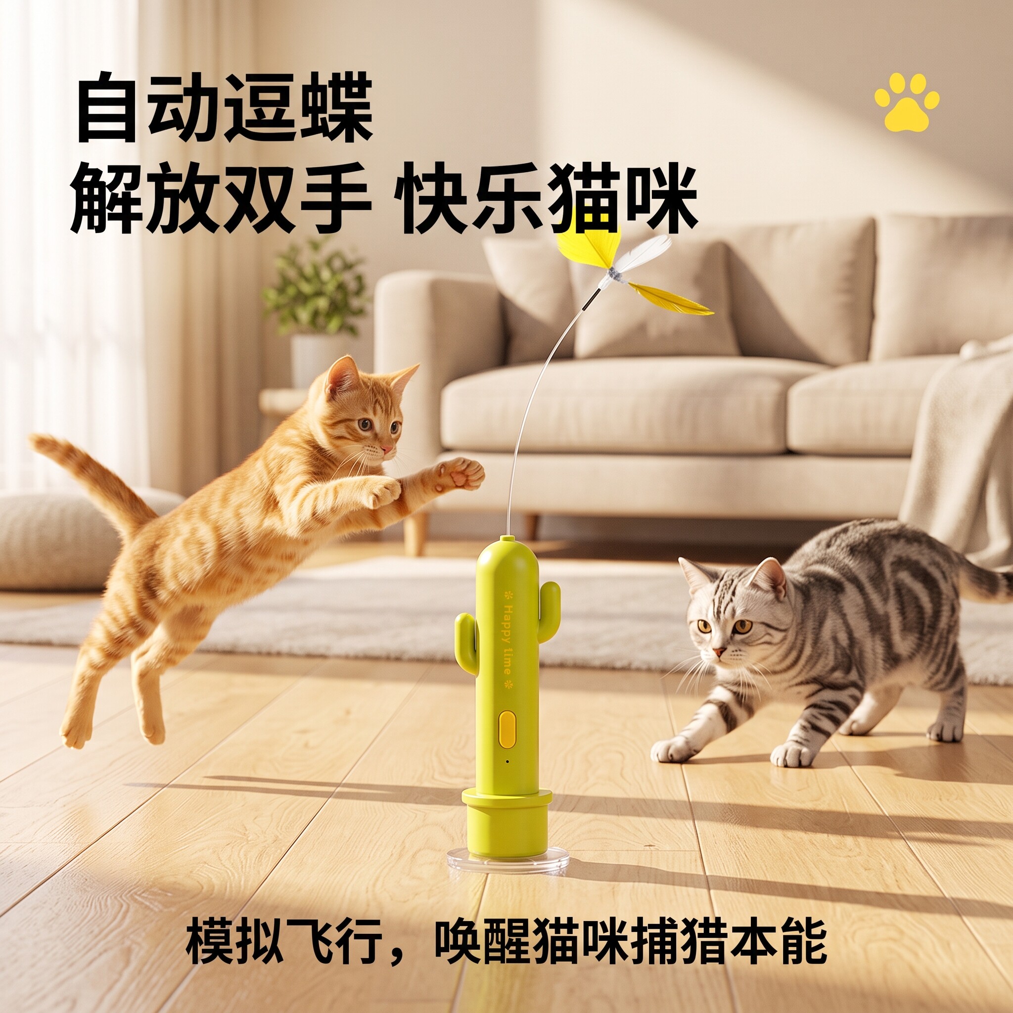电动逗猫棒蝴蝶钢丝激光笔猫咪玩具自动旋转羽毛猫咪解闷神器m