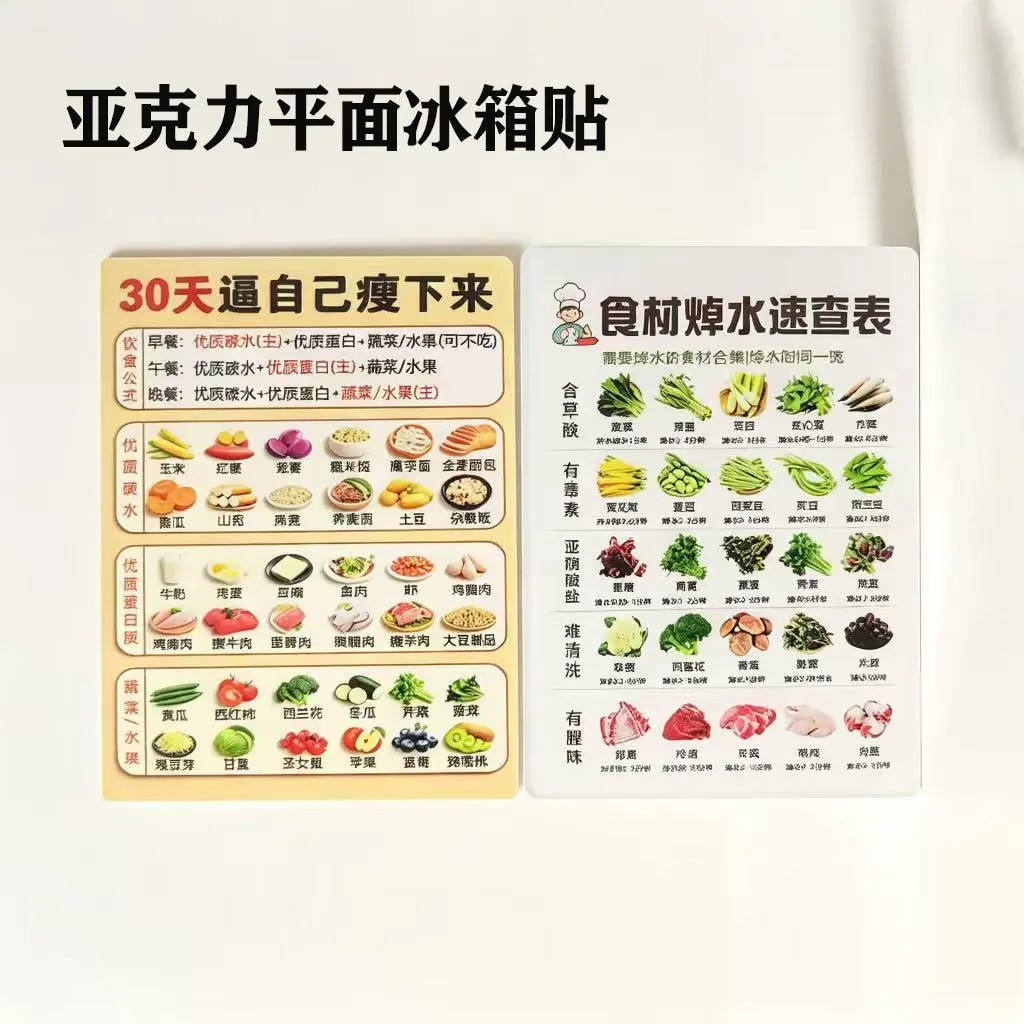 【营养三餐】亚克力磁吸冰箱贴健康营养均衡饮食家用厨房好物w