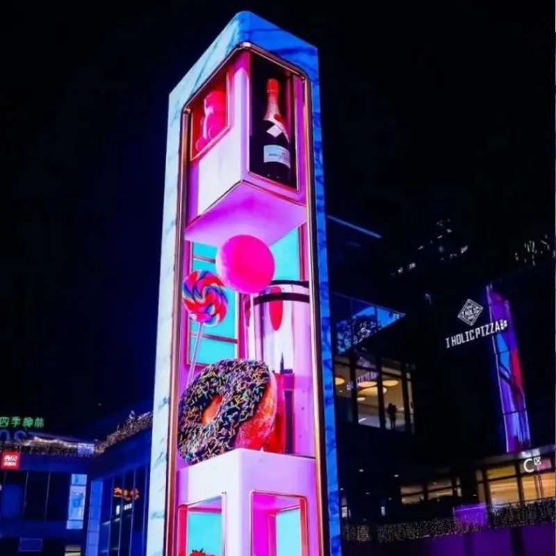 新林 3D裸眼横竖屏沉浸式立体3D广告展示牌LED高清视频素材大屏幕