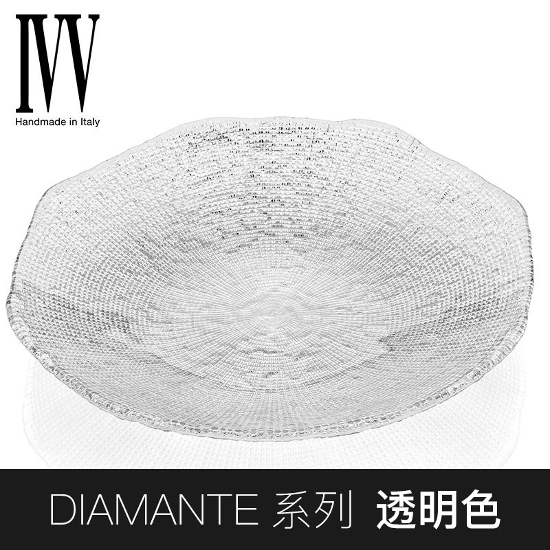 意大利进口水晶果盘轻奢透明玻璃水果盘客厅家用创意点心盘子