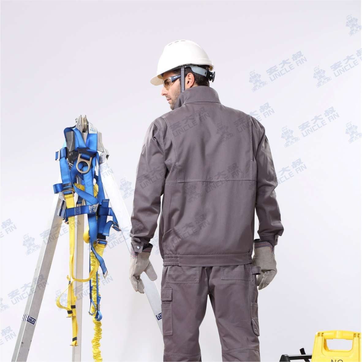 安大叔 G478 防护工作夹克防油污耐磨 中铁路桥建设工程服
