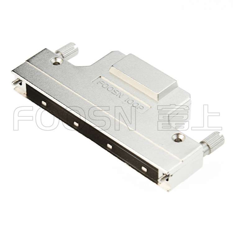 SCSI连接器 68Pin 焊线公头 CN型卡勾弹片式锌合金外壳180度出线图片