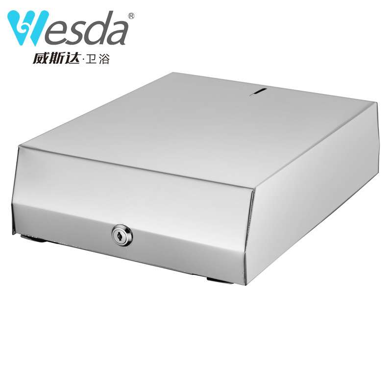 威斯达不锈钢防水手纸盒方形厕纸架厕所纸巾盒酒店厕纸盒K21收纳