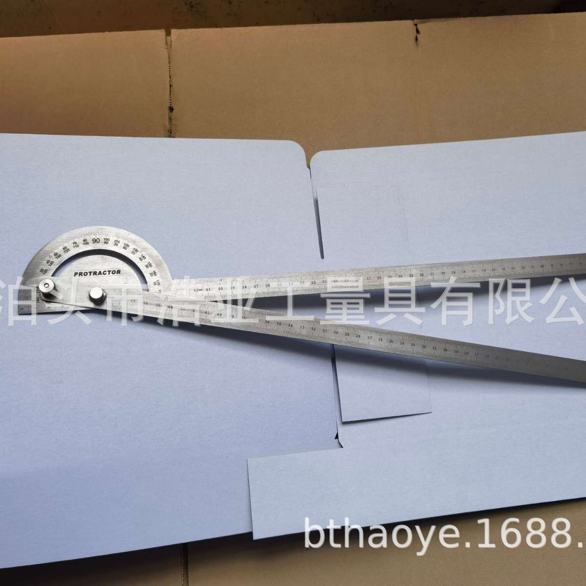 新款多功能不锈钢分度规角度尺180度调整半圆尺120X500双臂量角器