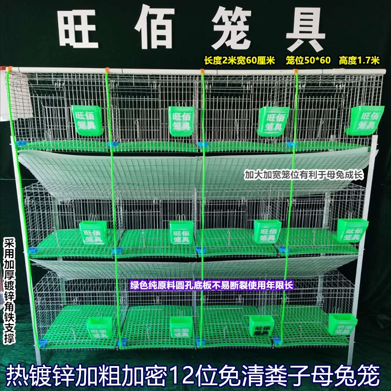 兔笼养殖笼 12位加粗加密热镀锌免清粪子母兔笼阶梯兔子笼子旺佰
