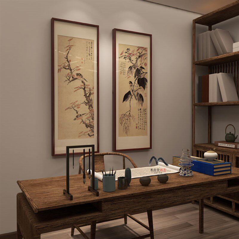 米亦堂x蓝瑛 秋色梧桐图新中式禅意花鸟国画餐馆客厅书房玄关挂画