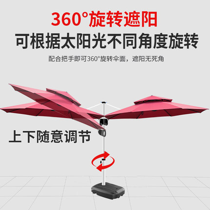 美派城户外遮阳伞庭院伞商用咖啡厅伞室外罗马伞大花园摆摊户外伞