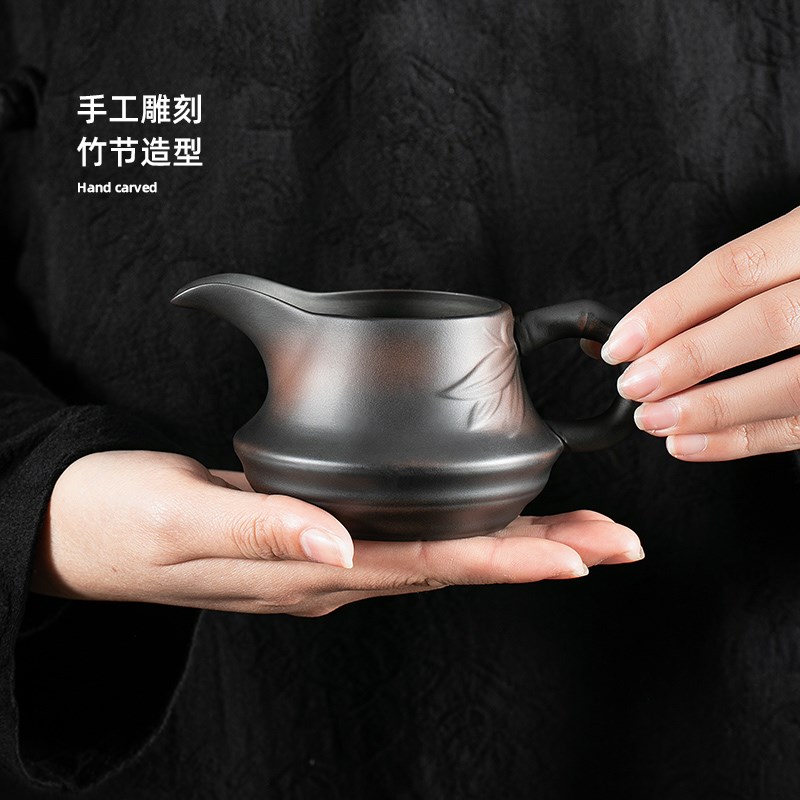 紫陶公道杯茶海分茶器紫砂家用茶具小号匀茶陶瓷泡茶公杯茶道配件