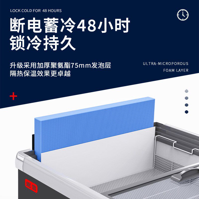 冷藏展示柜冷冻展示柜透明玻璃保鲜柜商用超市冰柜大容量卧式岛柜