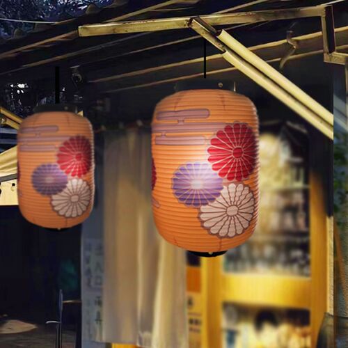 齐马蓝纯手工日式纸灯笼日料店装挂饰餐厅居酒屋可定制折叠广告灯
