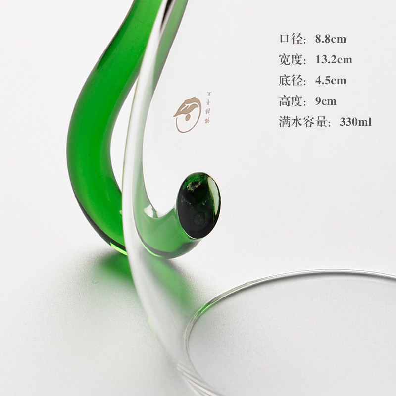新羽手工茶具耐热玻璃蛋形带把公道杯匀杯分茶器茶盅茶海功夫茶道