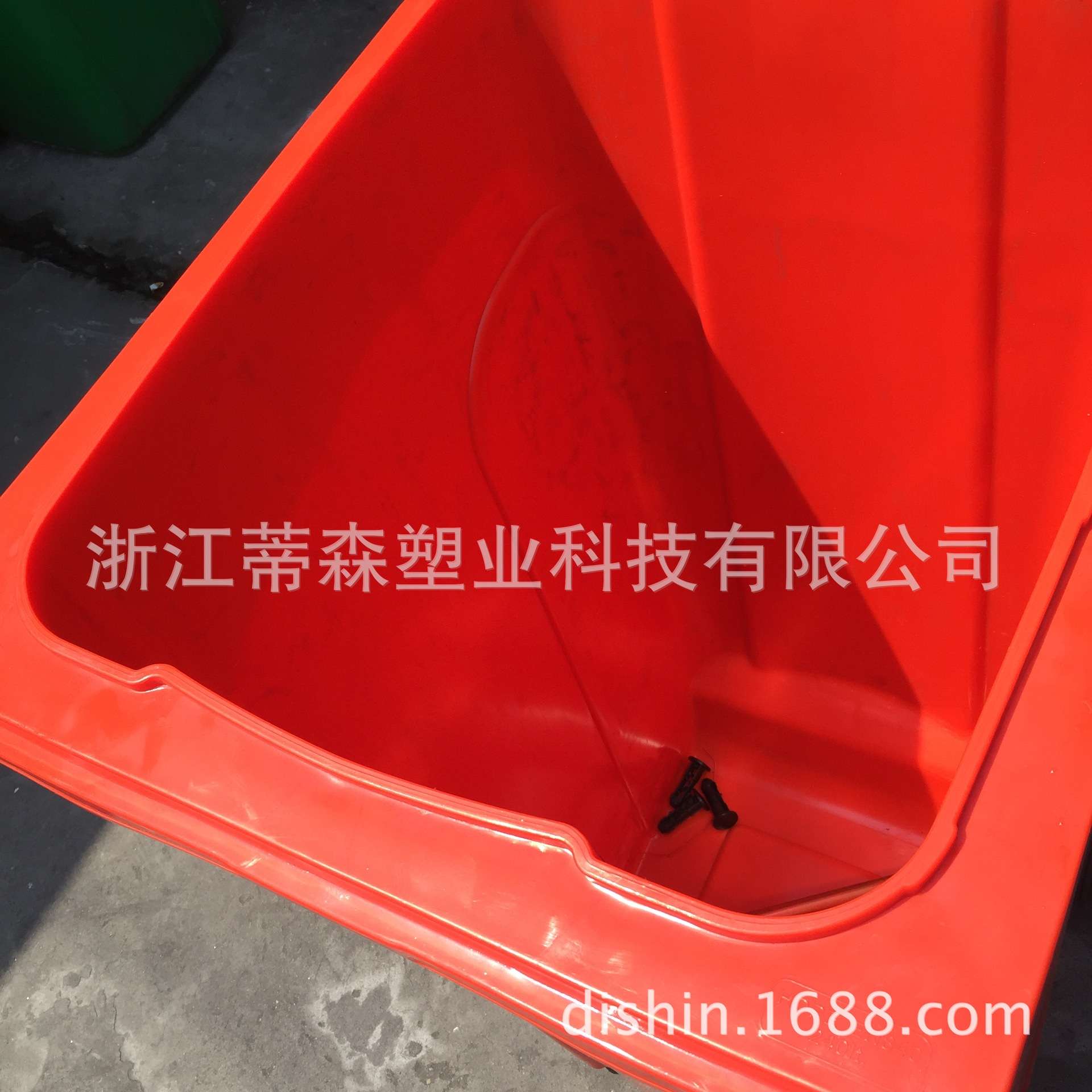 240升挂车加厚垃圾桶 带轮子手推垃圾桶环卫塑料240L公园清洁桶